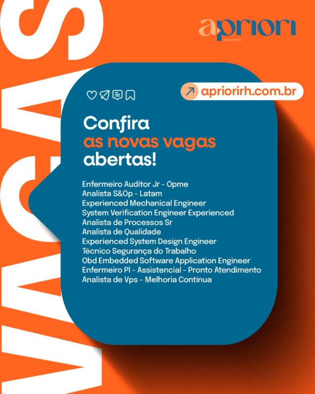 🚀 As melhores oportunidades estão aqui!

Se você está em busca de novos desafios, crescimento profissional e empresas de destaque no mercado, não deixe de acompanhar a nossa página!

#vagas #curitiba #oportunidades