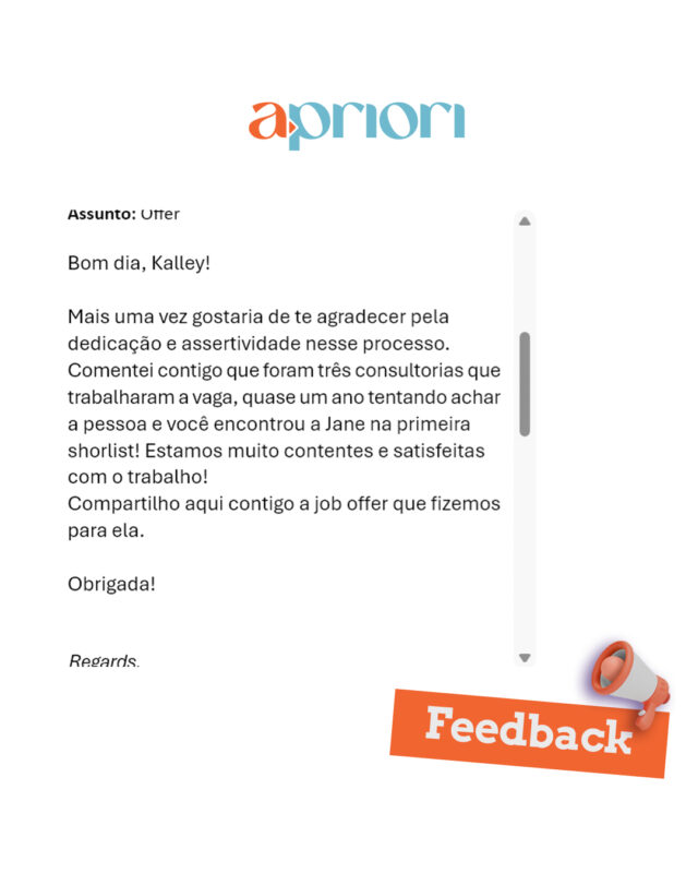 💼✨ Orgulho define!

Depois de quase um ano e três consultorias tentando preencher essa posição, foi a nossa talentosa Kalley quem encontrou a pessoa certa — logo na primeira shortlist! 

Sua dedicação, assertividade e olhar apurado fizeram toda a diferença nesse processo. 

Resultado? Cliente feliz, candidata contratada e mais uma vaga fechada com excelência! 

Parabéns, Kalley! Que honra ter você no time! 💙

#recrutamento #consultoria #seleção #vagas #curitiba